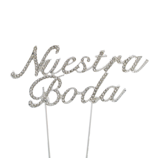 Nuestra Boda Cake Topper - Silver