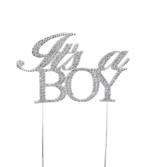 It's a Boy Cake Topper - Silver