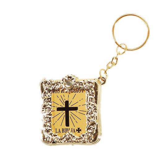 Miniature Keychain Bible Pack of 12 - Spanish - Gold