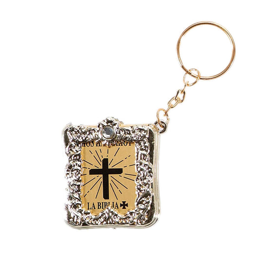 Miniature Keychain Bible Pack of 12 - Spanish - Silver