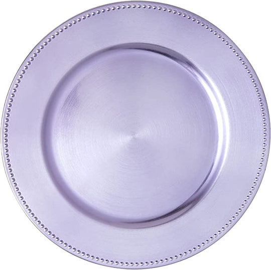 Beaded Edge Plastic Charger Plate 13" - Lavender