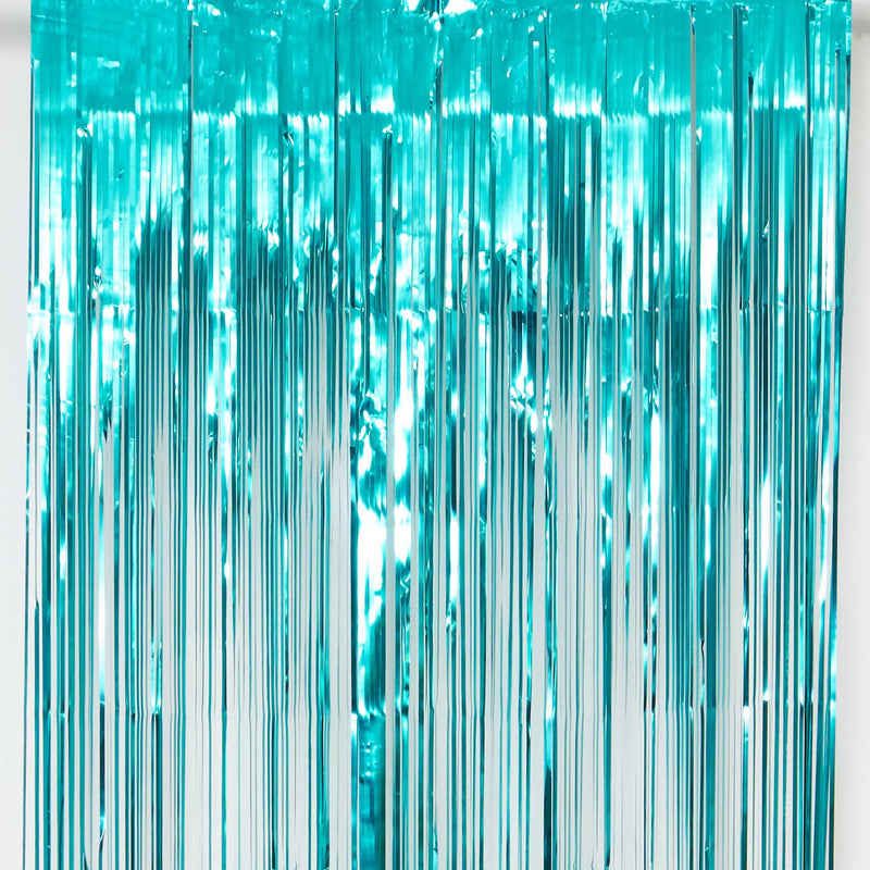 Metallic Backdrop Curtain  - Aqua