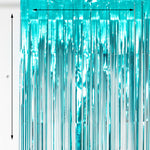 Metallic Backdrop Curtain  - Aqua size guide