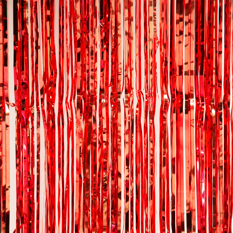 Metallic Backdrop Curtain - Red - Events and Crafts-Celebra