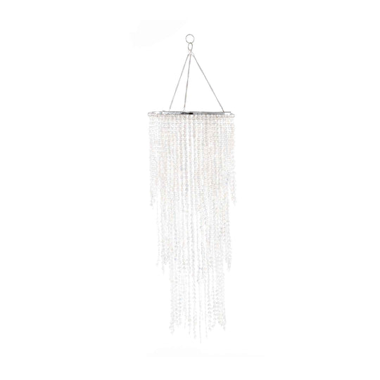 Three Layer Crystal Beaded Chandelier - White Iridescent
