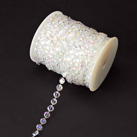 Diamond Cut Bead Garland Rolls-Iridescent