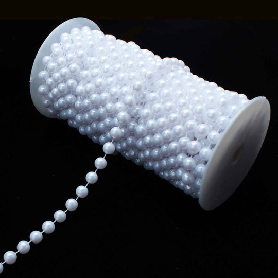 Medium Faux Pearl Roll - White
