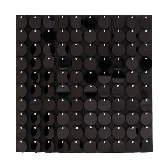 Round Spangle Sequin Wall Panels with Black Backing-Black