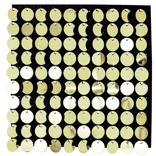 Round Spangle Sequin Wall Panels with Black Backing-Champagne