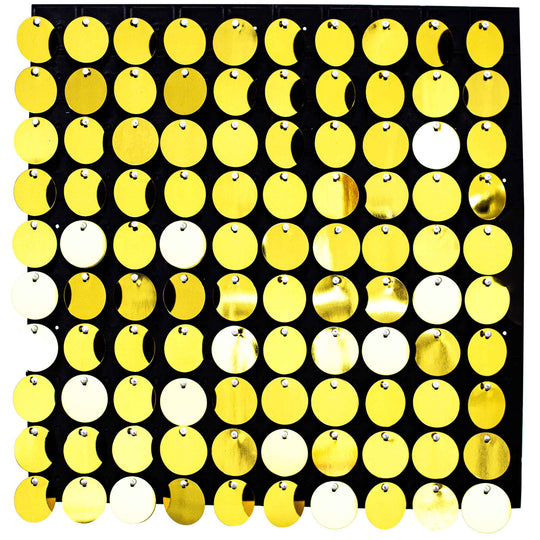 Round Spangle Sequin Wall Panels with Black Backing-Gold