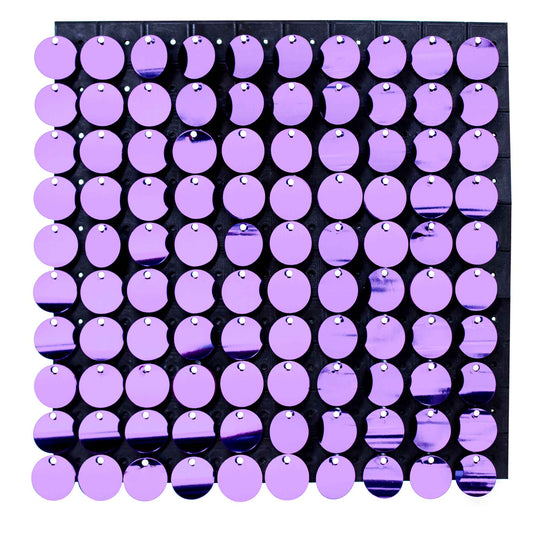 Round Spangle Sequin Wall Panels with Black Backing-Lavender