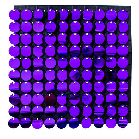 Round Spangle Sequin Wall Panels with Black Backing-Purple