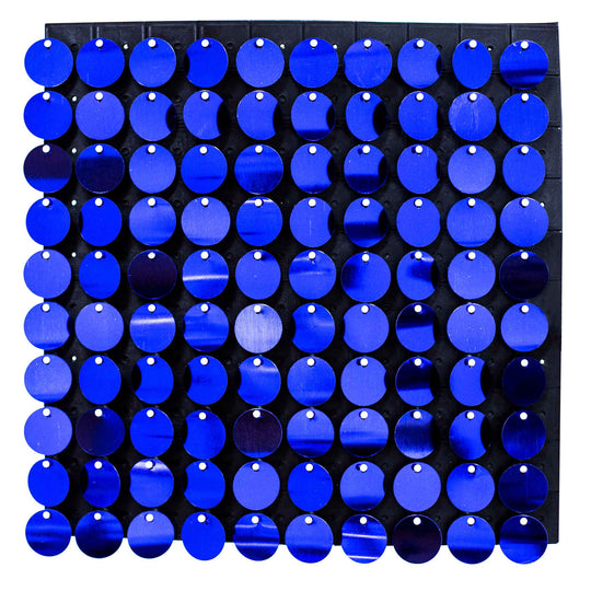Round Spangle Sequin Wall Panels with Black Backing-Royal Blue
