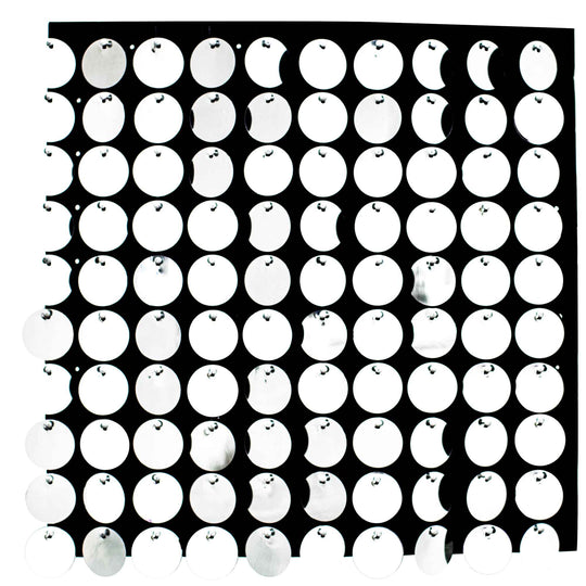 Round Spangle Sequin Wall Panels with Black Backing-Silver