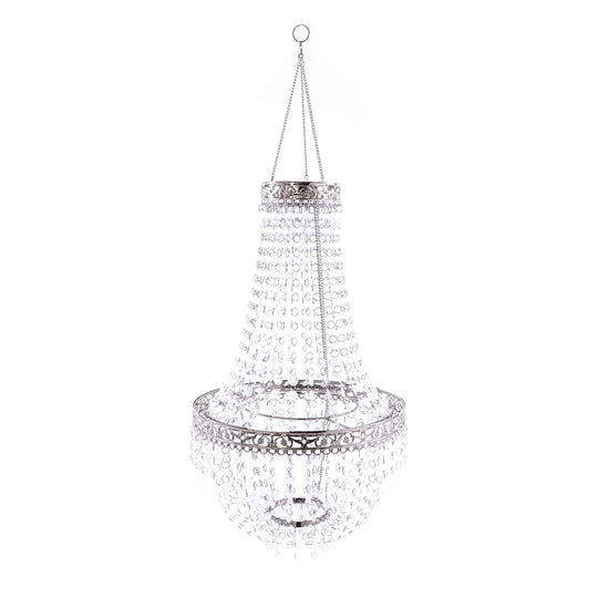 Crystal Diamond Cut Bead Chandelier 36"