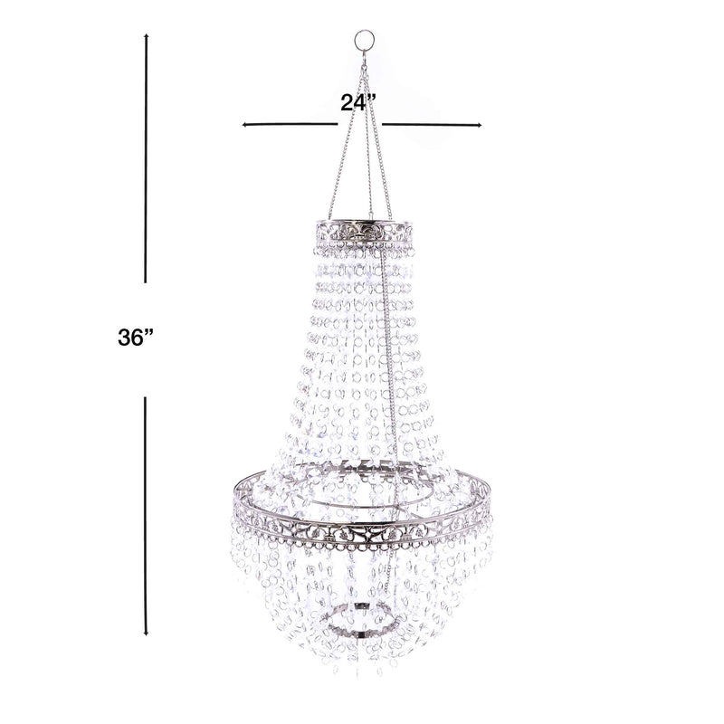 Crystal Diamond Cut Bead Chandelier 36" - Events and Crafts