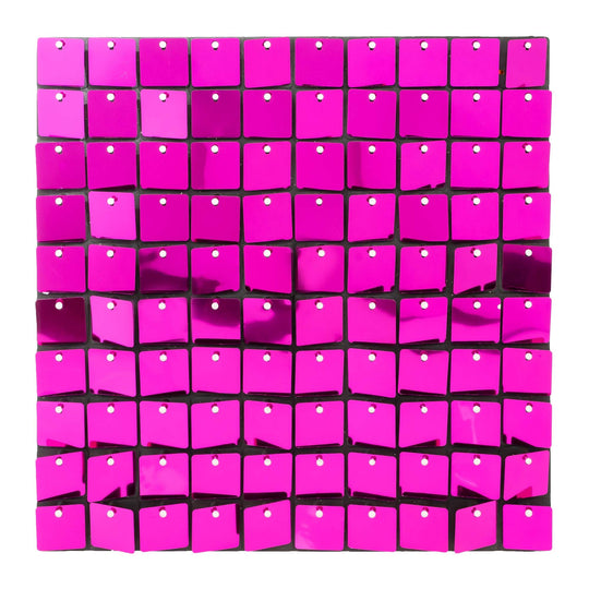 Square Sequin Backdrop Panels with Black Backing-Fuchsia