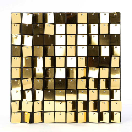 Square Sequin Backdrop Panels with Black Backing-Gold