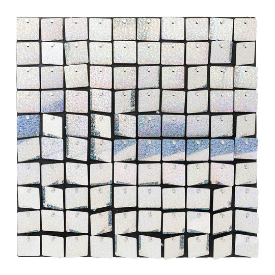 Square Sequin Backdrop Panels with Black Backing-Glitter Holographic