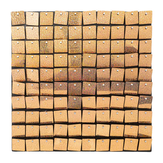 Square Sequin Backdrop Panels with Black Backing-Glitter Rose Gold