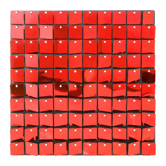 Square Sequin Backdrop Panels with Black Backing-Red