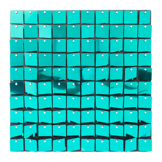 Square Sequin Backdrop Panels with Black Backing-Turquoise