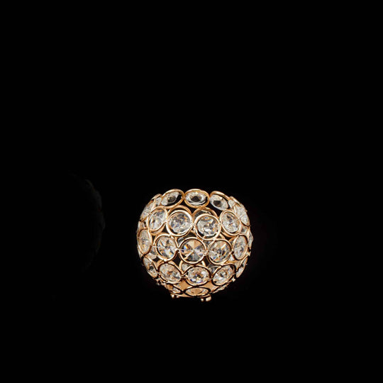 Crystal Sphere Candle Holder 3.5" - Gold