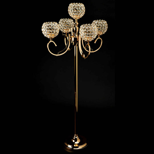 Crystal Candelabra Globe Seville 56.5" - Gold