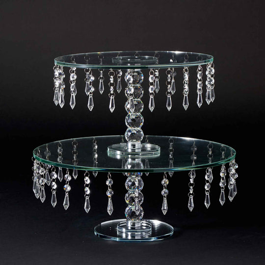 Double Tier Crystal Centerpiece