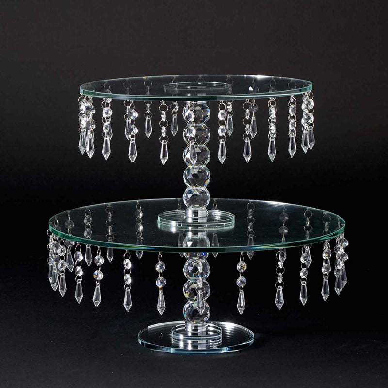 Double Tier Crystal Centerpiece - Events and Crafts-Events and Crafts