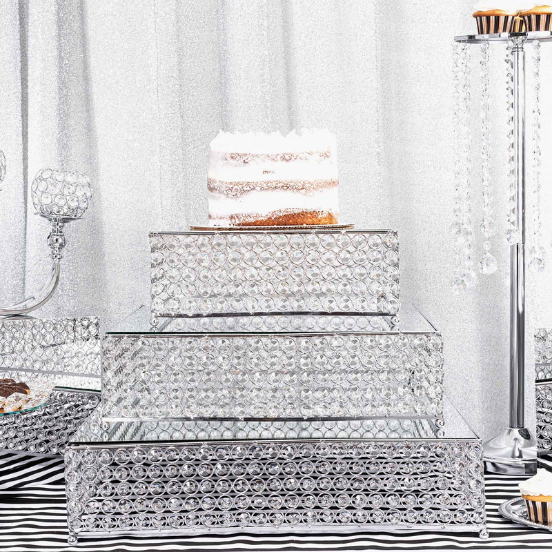 Mirrored Cake Stand Set - Events and Crafts-Events and Crafts