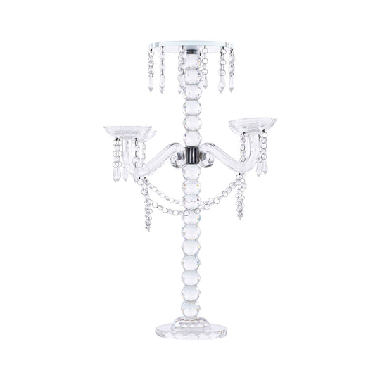 Crystal 4 arm Flower Bowl Candelabra  23.5"