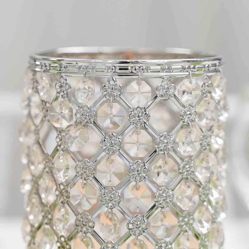 Simply Elegant Candle Holder - Silver Closeup