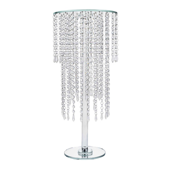 Round Crystal Chandelier Stand Centerpiece - 12" x 26.75"