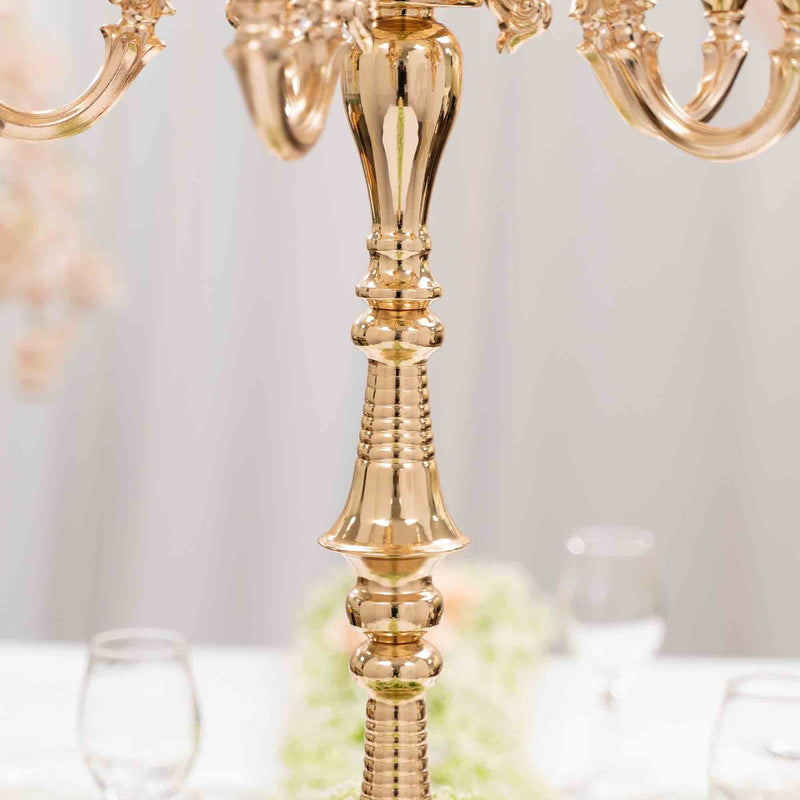 Floral Candelabra - Gold Closeup