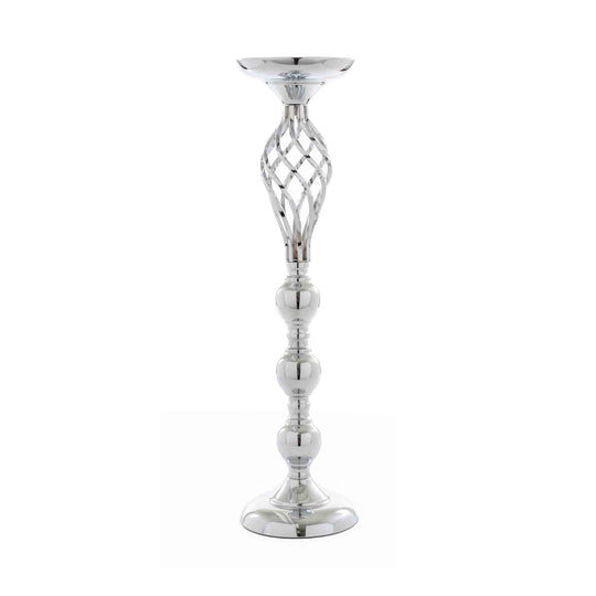 Metal Twisted Floral Riser 23.25" - Silver