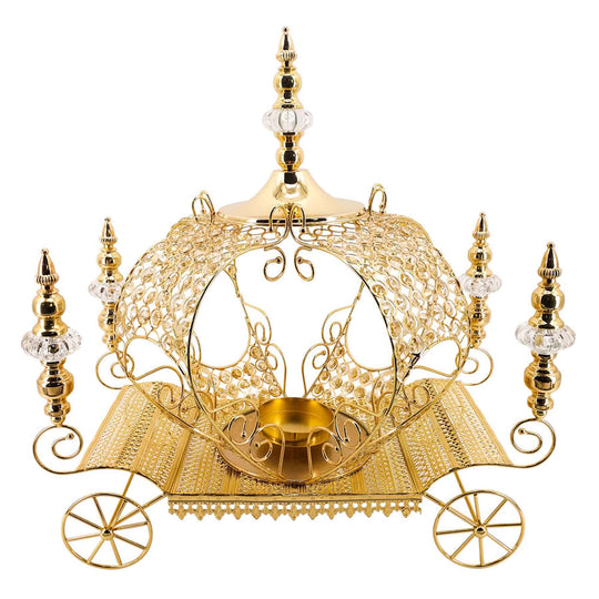 Crystal Beaded Pumpkin Carriage Centerpiece - Gold
