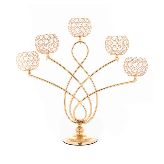 Crystal Wave Candelabra 22" - Gold