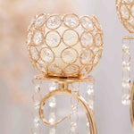 Lisa Crystal Candle Holder  - Gold Closeup 