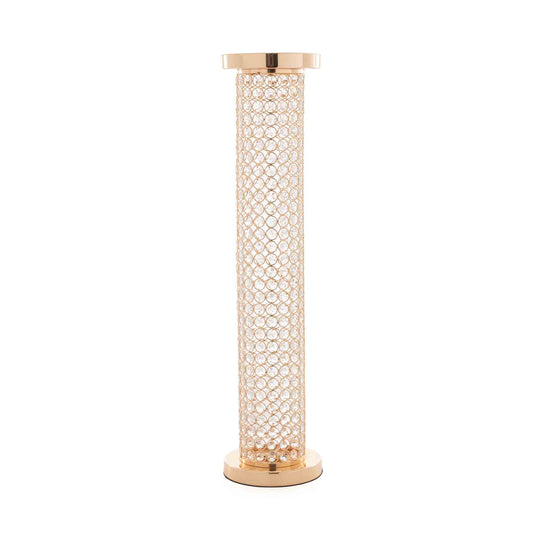 Crystal Cylinder Centerpiece Riser 30" - Gold