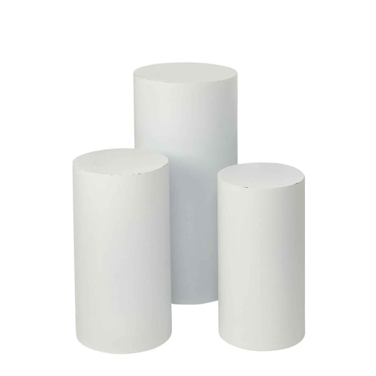 Economy Event Pillar 3 Piece Set - White