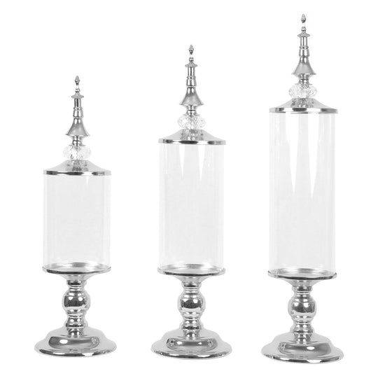 Olive Candy Jar Set - Silver