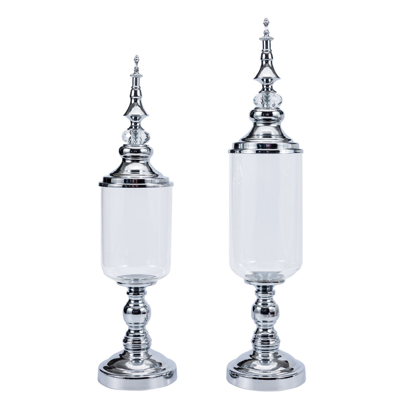 Finial Candy Jar Set - Silver - Events and Crafts-Events and Crafts
