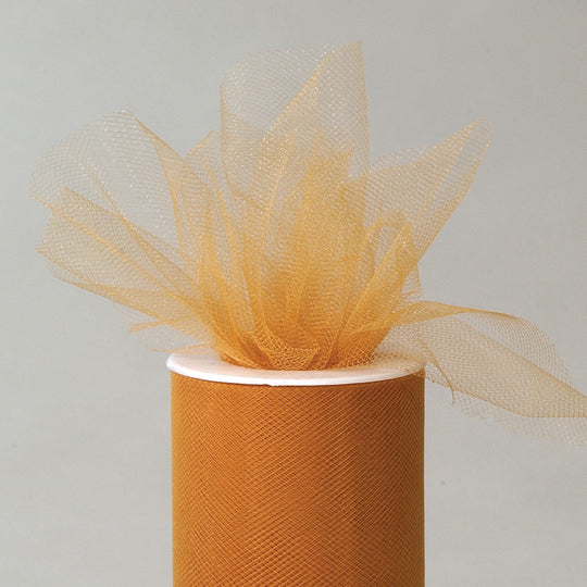 Fabric Tulle 6"W x 25 YardsL (75 ft) - Gold