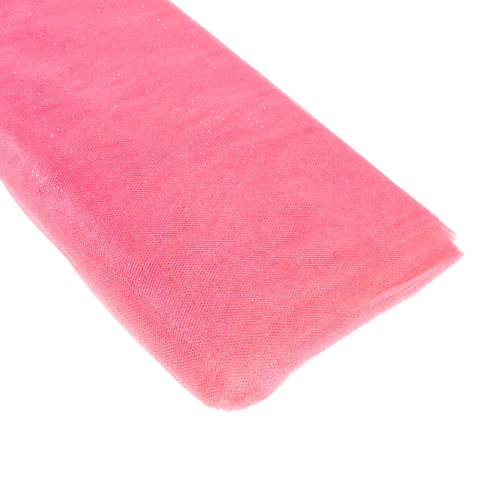 Glitter Tulle Bolt 54" x 10 yards - Coral