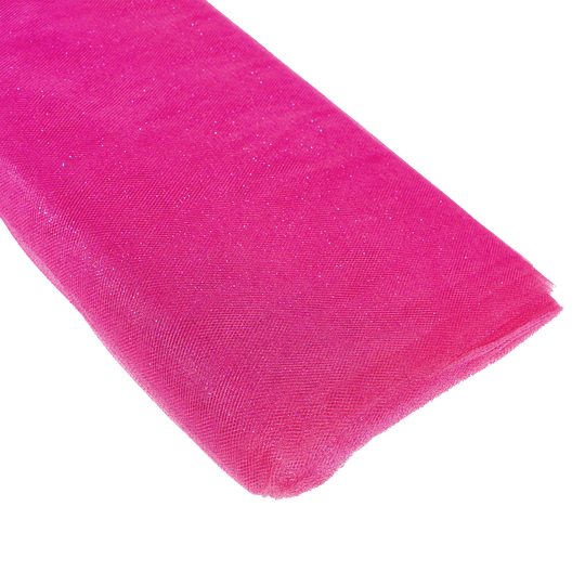Glitter Tulle Bolt 54" x 10 yards - Fuchsia