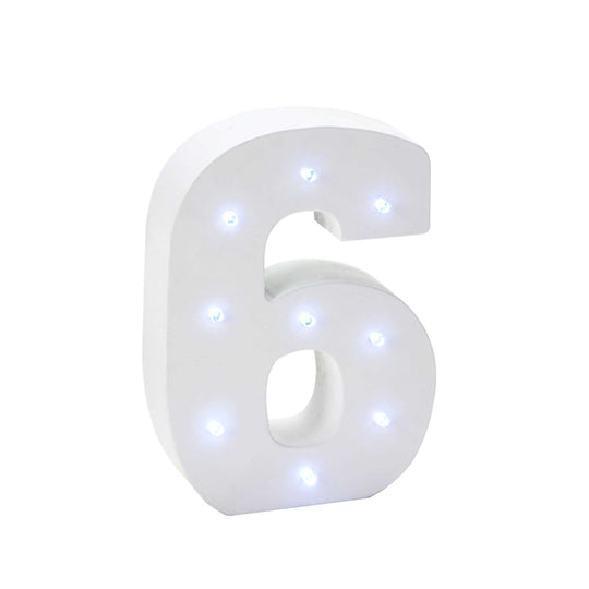 Vintage LED Marquee Number 6