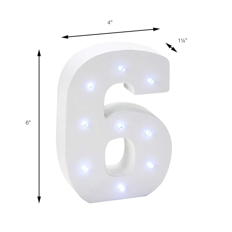 Vintage LED Marquee Number 6 - Events and Crafts