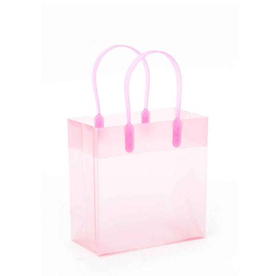 Plastic Gift Bag with Handles - Pink