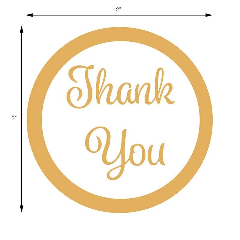 Gold Thank You Stickers - Events and Crafts